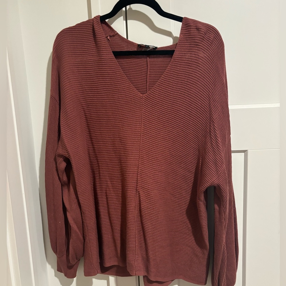 Rust V-Neck Sweater
